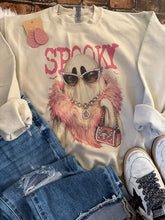 Load image into Gallery viewer, Embellished Spooky Glam Graphic Sweatshirt with Gem Details