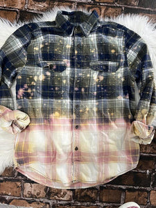 Blue Green Passion Distress Flannel