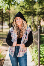 Load image into Gallery viewer, Tan/Red/Blue Plaid Hooded Flannel Shirt Pack (1/1/1)
