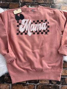 Retro Mama Checkered Sweatshirt