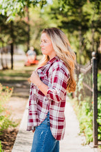 Load image into Gallery viewer, Burgundy and White Lightweight Plaid Button Shirt Pack (1/1/1)
