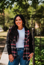 Load image into Gallery viewer, Black and Red Plaid Hooded Flannel Shirt Pack (1/1/1)
