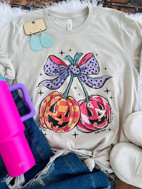 Pumpkin Cherry Bow Tee