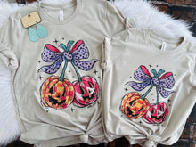 Load image into Gallery viewer, Toddler/Youth Pumpkin Cherry Bow Tee
