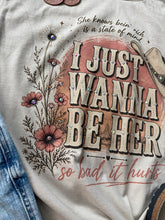 Load image into Gallery viewer, Embellished I Just Wanna Be Her Graphic Tee with Gem Details
