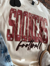 Load image into Gallery viewer, Embellished Sooners Football Tee With Gem Details
