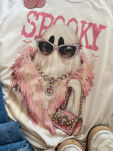Load image into Gallery viewer, Embellished Spooky Glam Graphic Tee with Gem Details
