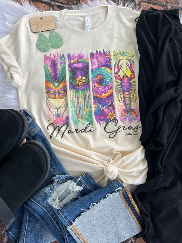 Mardi Gras Brushstroke Tee