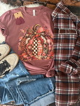 Load image into Gallery viewer, Patchwork Pumpkin Charm Graphic Tee

