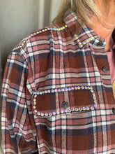 Load image into Gallery viewer, Cinnamon Sparkle Hand-Embellished Flannel (PRE-ORDER CLOSES 8/9/2026 @ 5PM CST)

