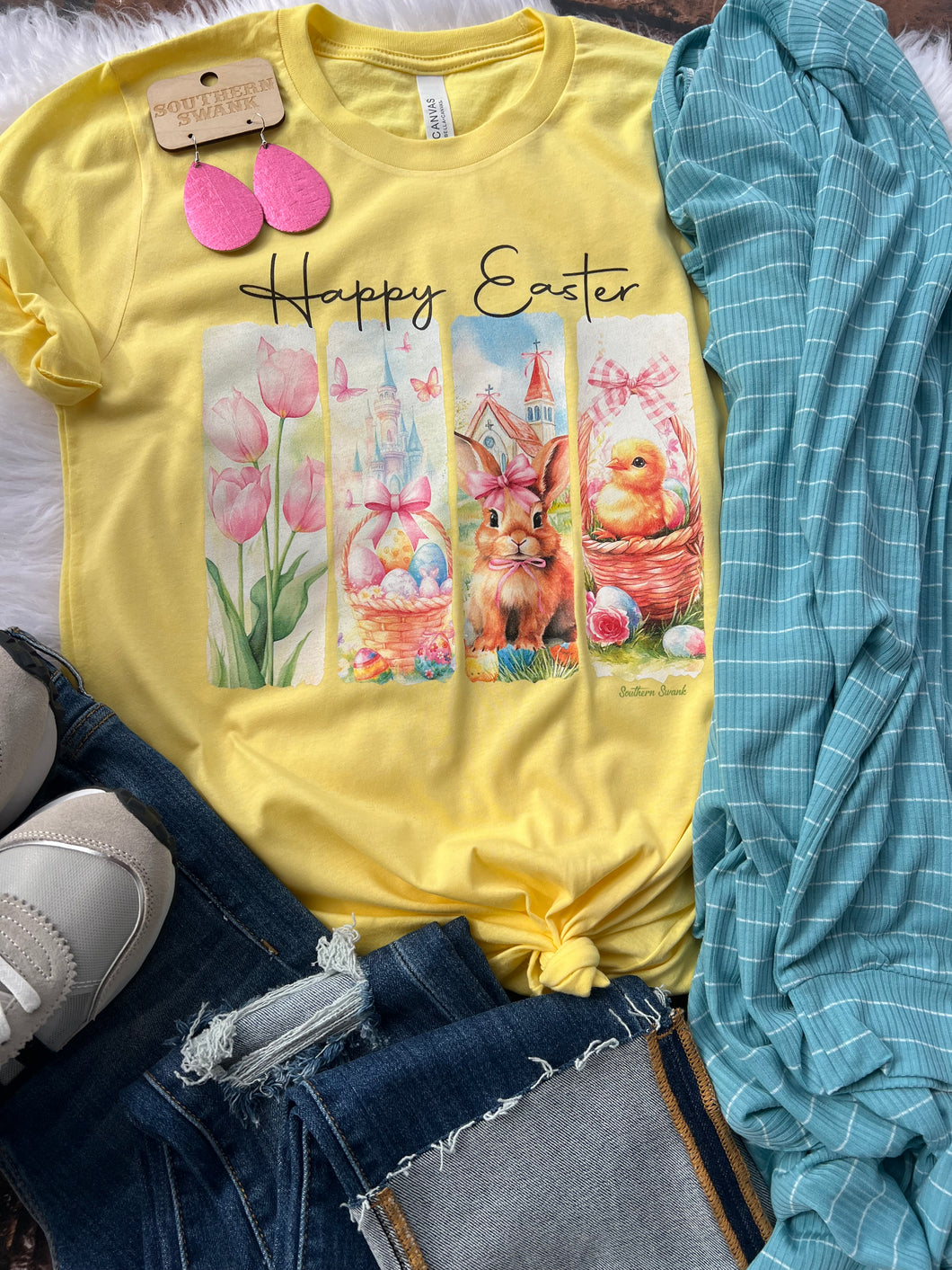 Happy Easter Brushstrokes Tee