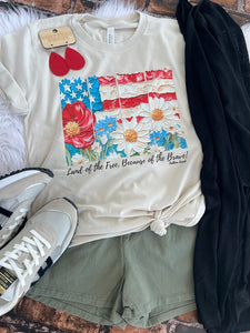 Land Of The Free, Because Of The Brave Tee