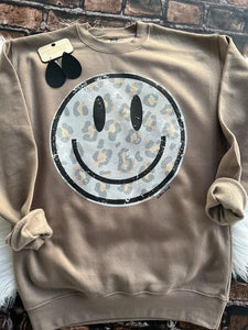 Hey Smiley Mocha Sweatshirt