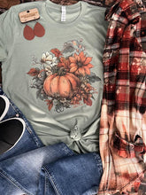 Load image into Gallery viewer, Autumn Pumpkin Floral Tee
