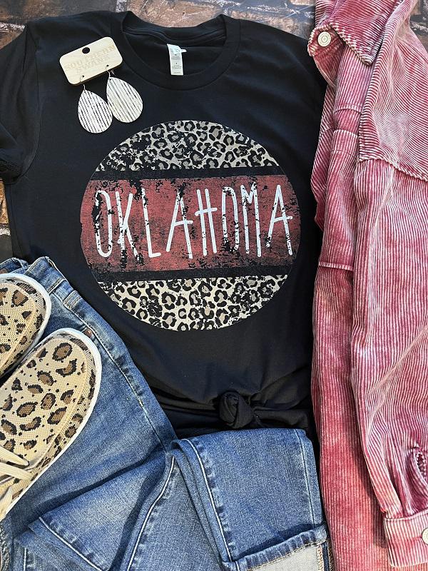 Oklahoma Crimson Tee - Southern Swank Wholesale