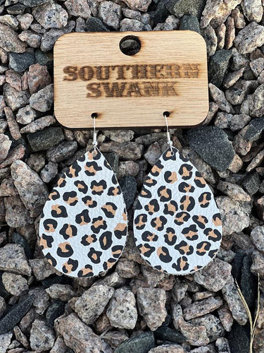 White Leopard Earrings - Southern Swank Wholesale