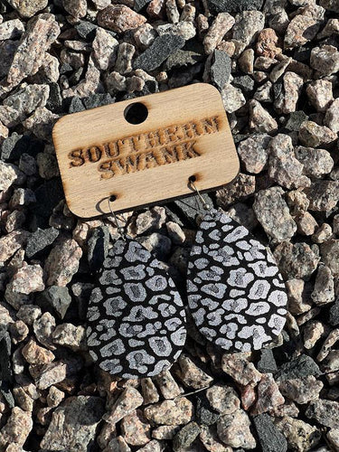 Sliver Shimmer Leopard Earrings - Southern Swank Wholesale