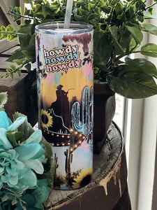 Howdy Western Collage Tumbler - Southern Swank Wholesale