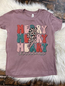 Youth Retro Merry Christmas Tee - Southern Swank Wholesale