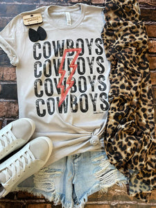 Cowboys Lightening Bolt Tee - Southern Swank Wholesale