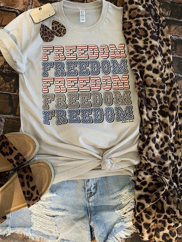 Freedom Stacked Tee - Southern Swank Wholesale