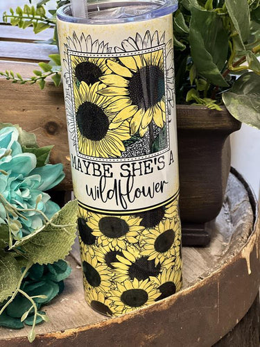 Maybe She's A Wildflower Tumbler - Southern Swank Wholesale