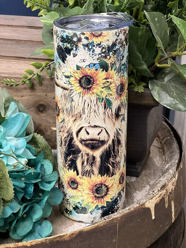 Sunflower Cow Tumbler - Southern Swank Wholesale