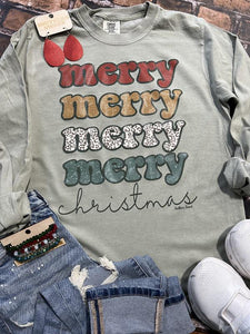 Merry Merry Merry Christmas- L/S Comfort Color